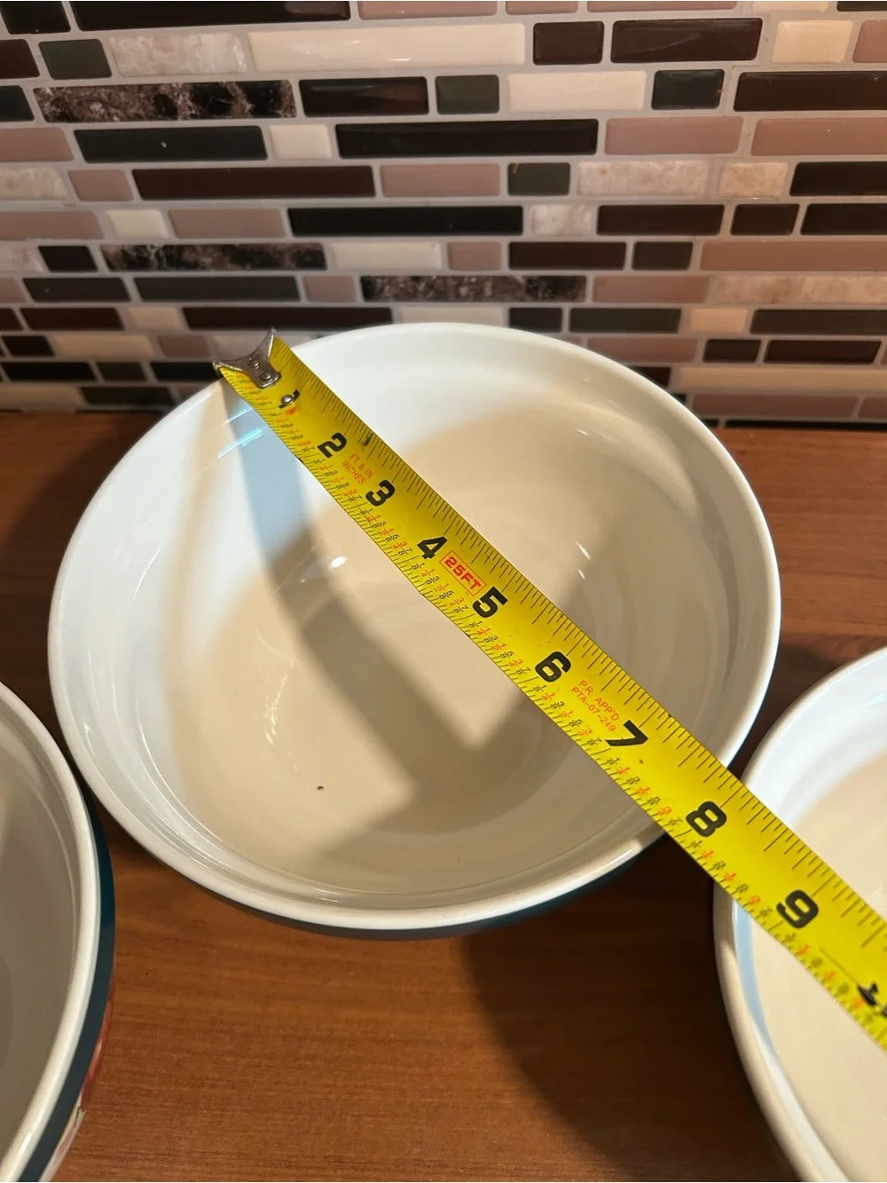 Green-Rimmed Fruit Ceramic Mixing Bowls - Set of 3 Home Dining